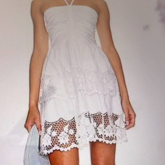 NWT STEVE MADDEN LACE TRIM LAYERED HALTER MINIDRESS - Picture 8 of 8